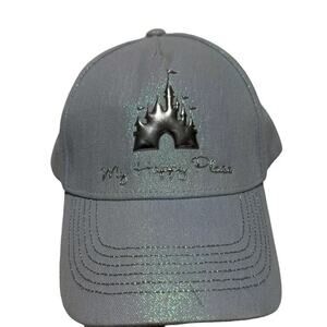 Disneyland Resort My Happy Place Castle Blue Shimmer Castle Adult Cap Hat